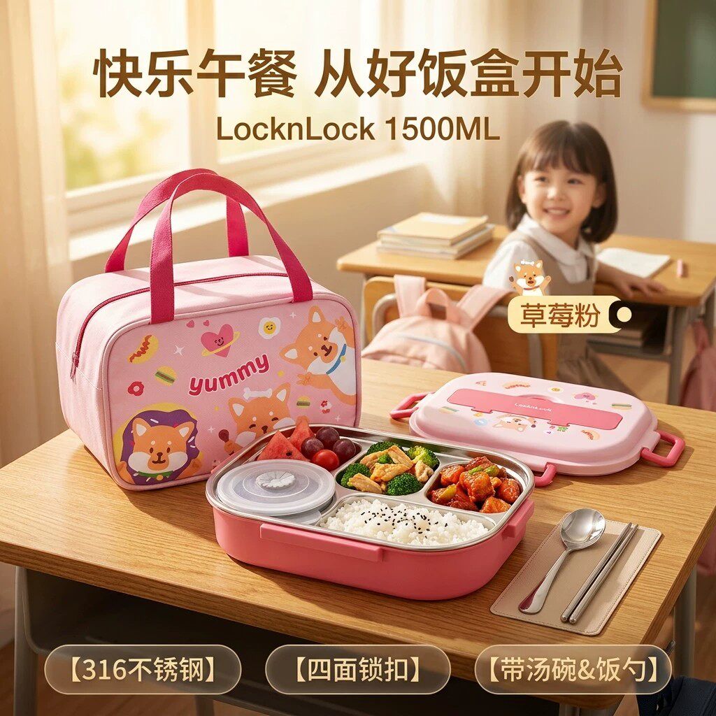 德国不锈钢饭盒保温儿童学生餐盒
