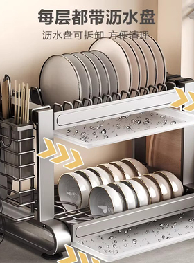 德国knx厨房碗架沥水架碗碟收纳架放碗碟子盘子置物架家用多功能
