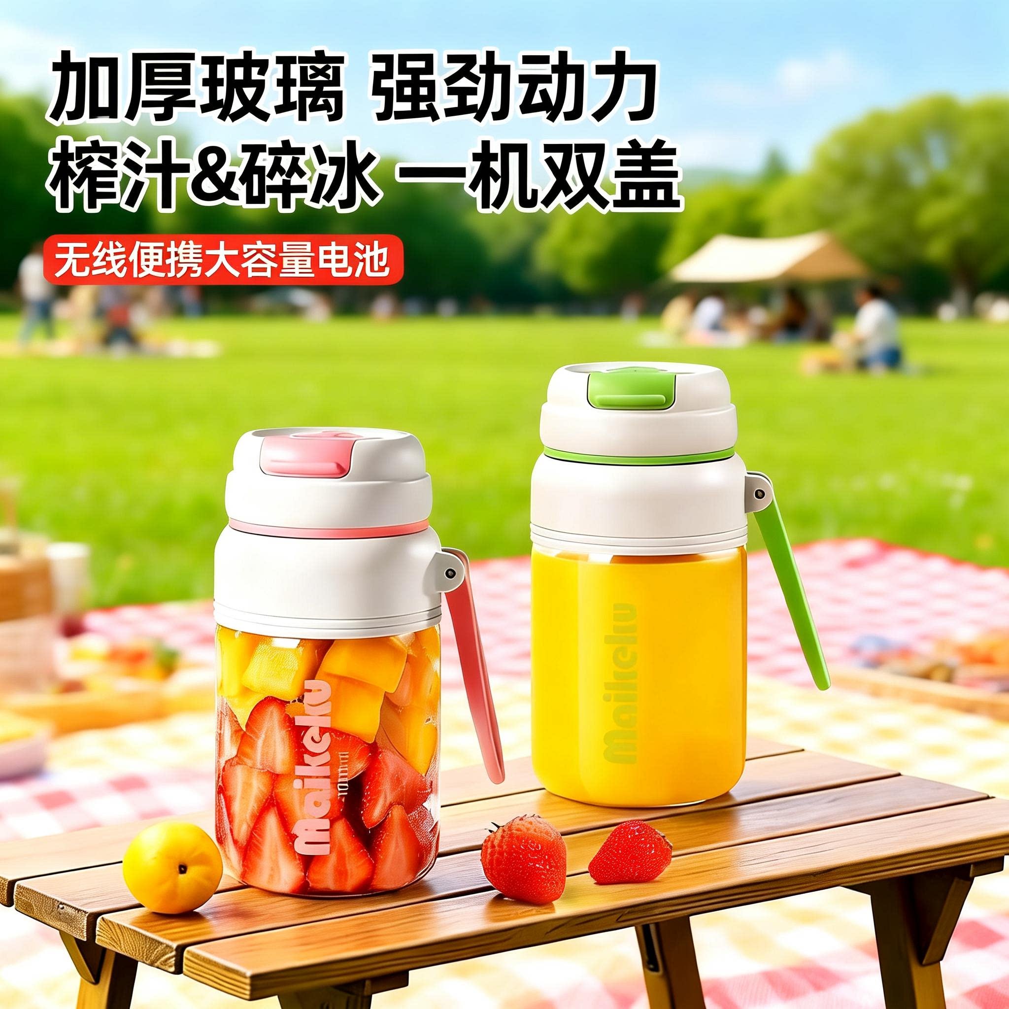 德国knx便携式玻璃榨汁机新款小型家用多功能果汁机电动榨汁杯