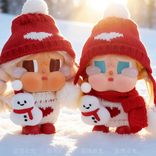 哭娃衣服crybaby vacation系列搪胶公仔娃衣冬日雪人毛衣帽子套装