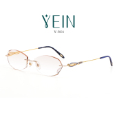 魅影YEIN官方旗舰店云克Y5831钻石切边近视镜超轻钛架专柜正品 女