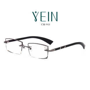 钻石切边眼镜无框檀木眼镜架 男款 魅影YEIN官方旗舰店 魅影CM943