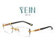 魅影YEIN官方旗舰店 男钻石切边眼镜无框沉香木眼镜架 魅影MX705