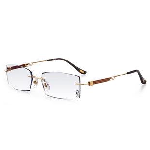 魅影YEIN官方旗舰店魅影AM8359钻石切边眼镜男无框超轻纯钛眼镜架