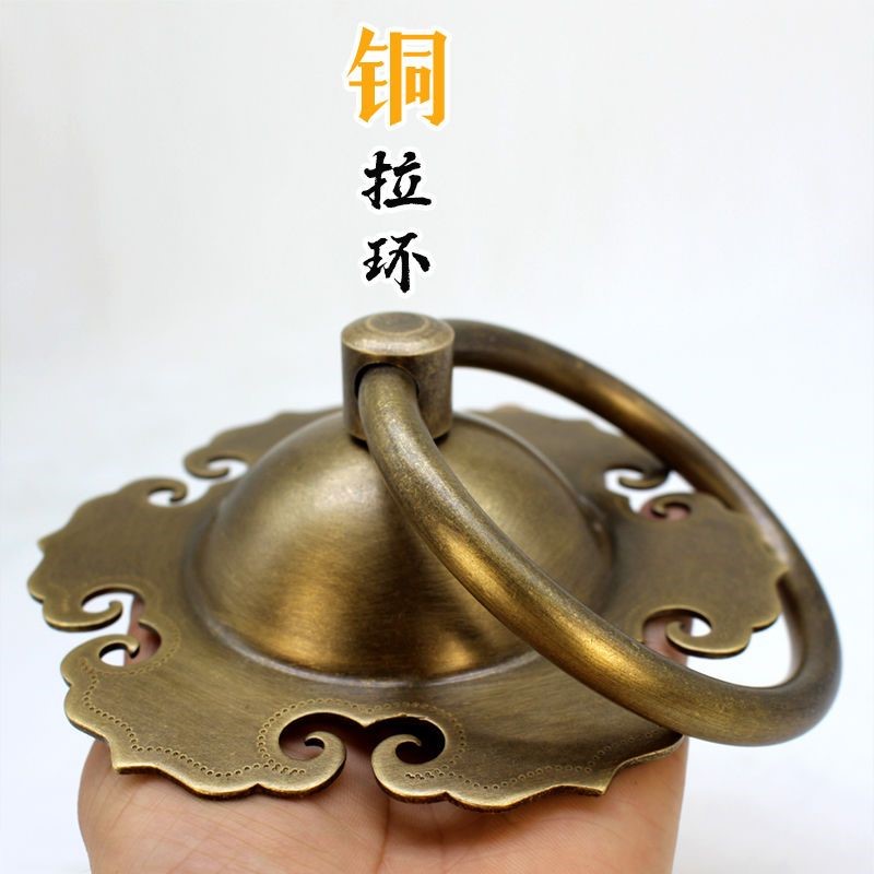 中式仿古大门纯铜拉环老式门环拉手复古实木双开门钹如意把手圆环