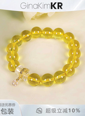 10MM天然巴西黄水晶竹节转运珠