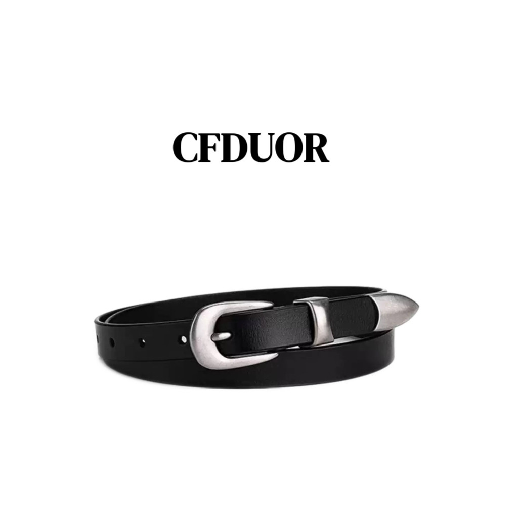 CFDUOR原创针扣细窄款皮带潮流小众设计感cleanfit真皮腰带男女款