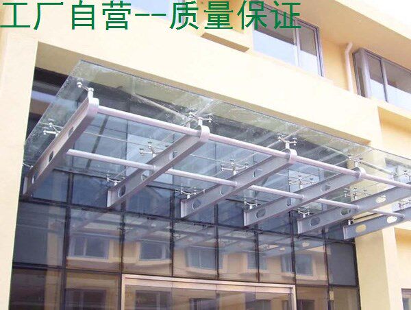 304不锈钢雨棚钢梁牛腿支架商场门头雨棚办公室雨棚玻璃幕墙爪件