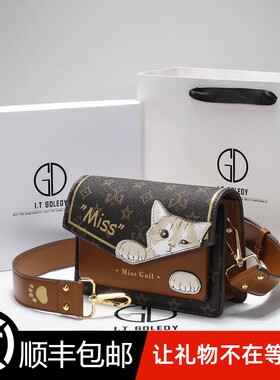 IT Gdledy轻奢可爱斜挎小包高级小众设计邮差包生日送礼超适配