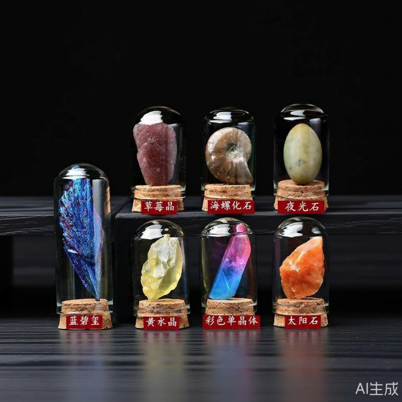 天然水晶原石摆件多种彩色儿童