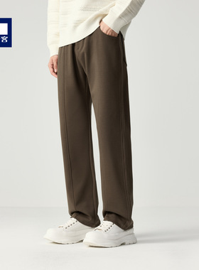 墨麦客时尚分割休闲裤子男2025秋冬松紧腰直筒宽松男士长裤90710