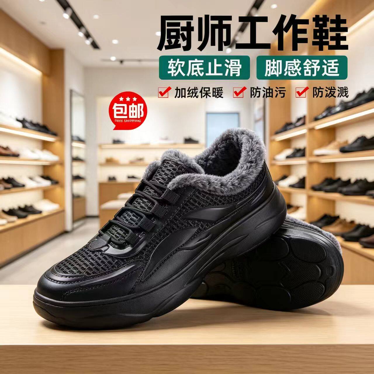 冬季男式棉鞋跨境加绒加厚保暖