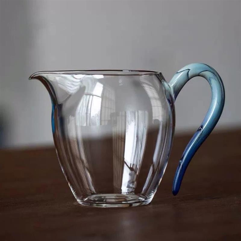 新款凤玉把高透亮玻璃公道杯高端日式防烫公杯分茶器茶海断厂家