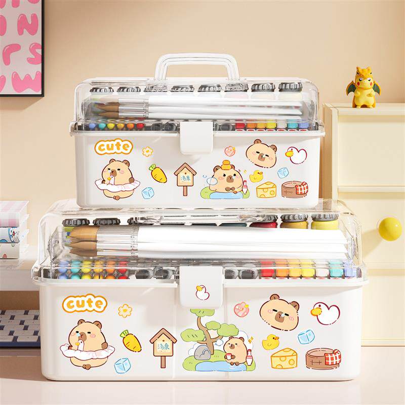 美术工具箱学生画笔颜料绘画彩笔专用收纳盒儿童桌面文具整理厂家