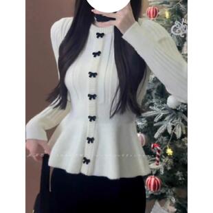 ROUMIKL小香风红色毛衣女秋冬季2025新款别致绝美穿搭气质摆收腰