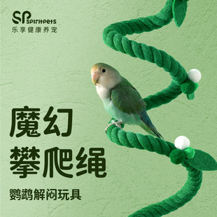 鹦鹉旋转攀爬绳虎皮玄凤牡丹专用玩具秋千爬梯棉绳鸟笼挂件用品