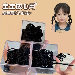 儿童头绳黑色扎头发小皮筋橡皮筋女宝宝扎头发绳拇指圈小揪揪发圈