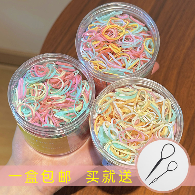 橡皮筋女扎头发加粗加厚发圈一次性高弹力耐用黑色胶圈小头绳大人