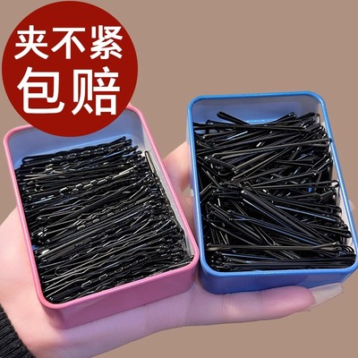 黑色一字夹发夹小黑夹子头饰