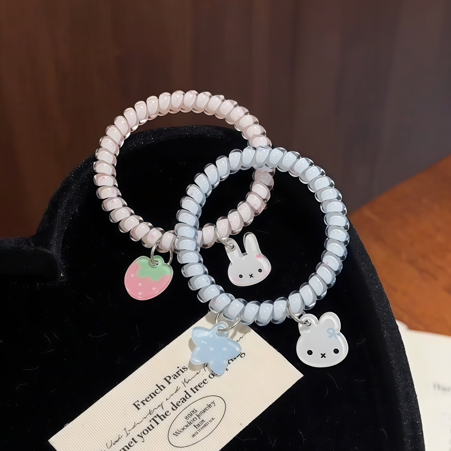 电话线发圈女马尾发绳丸子头皮筋