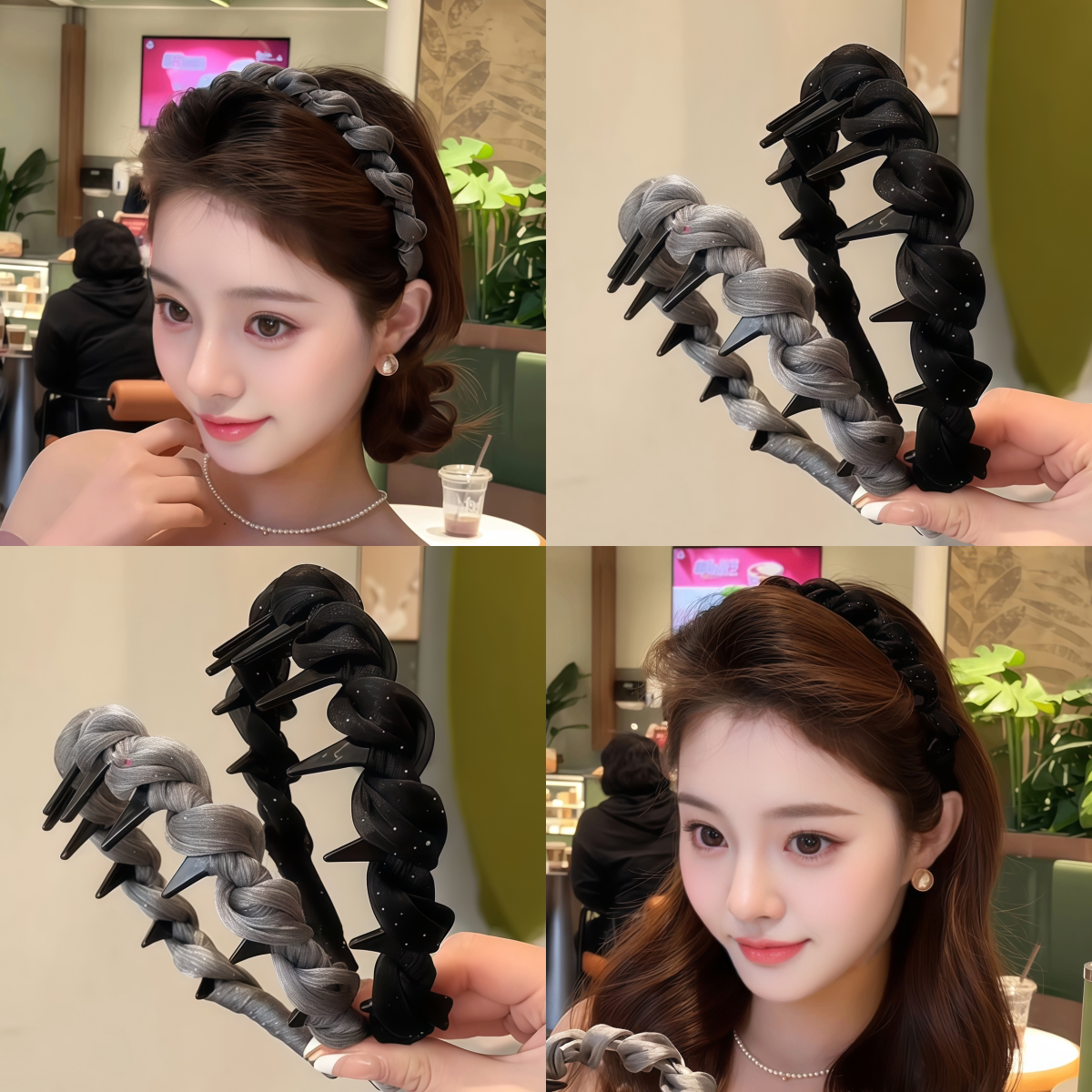 黑色洗脸发箍女发卡高颅顶头箍