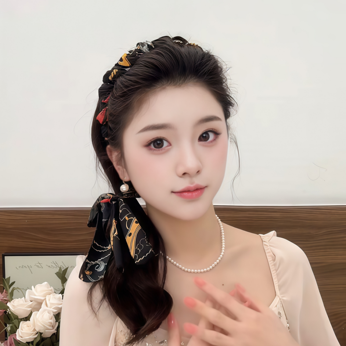 发箍女编发发带一体式丝巾绑发卡