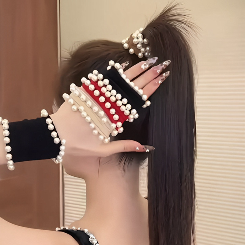 珍珠面膜发圈女2024新款高弹力发绳耐用扎马尾头绳高级感百搭皮筋,饰品/流行首饰/时尚饰品新,发饰,淘宝优惠券,粉丝福利购,淘宝优惠卷