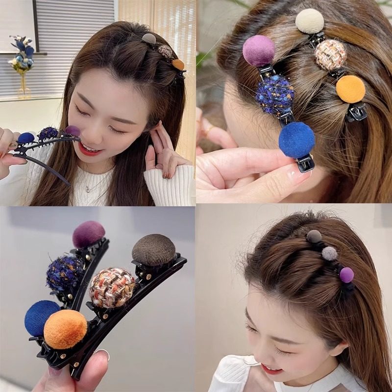 小香风鸭嘴夹毛毛球侧边编发发夹女网红刘海碎发夹子头饰发卡神器,饰品/流行首饰/时尚饰品新,发饰,淘宝优惠券,粉丝福利购,淘宝优惠卷