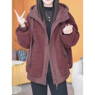 JOYIASS欧货时尚夹加厚毛毛外套女冬季大码妈妈高级感减龄加厚百