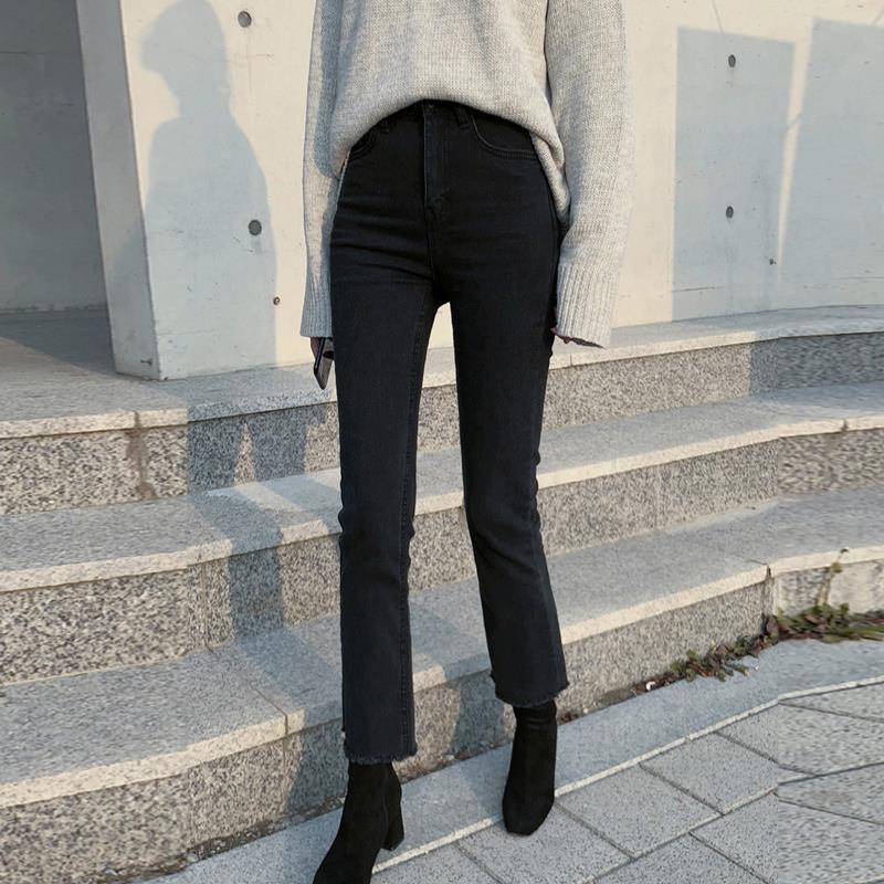 JOYIASS法国捡漏女装高端品牌折扣原单撤柜微喇叭加绒九分休闲直