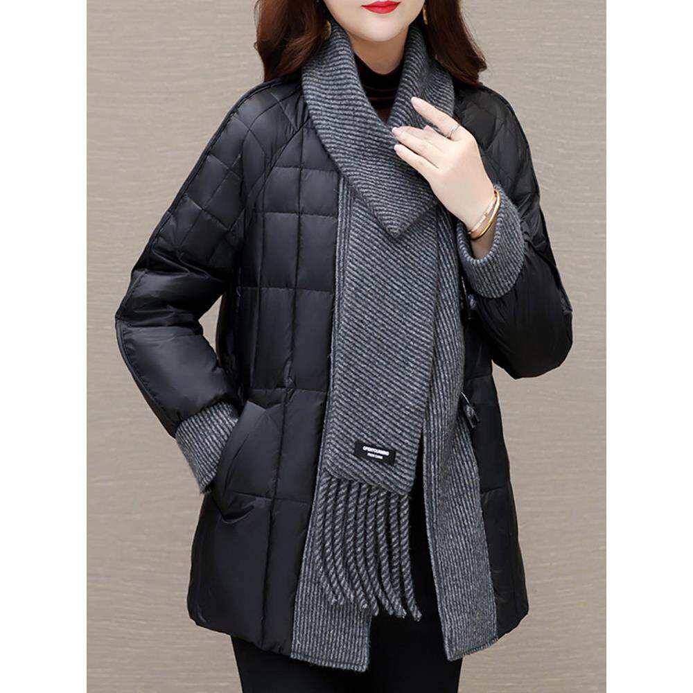 JOYIASS高级感围巾领短款服外套女冬季大码妈妈洋气质时尚保暖袄