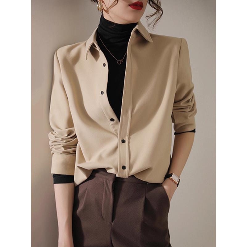 JOYIASS时尚高级感2025年新款秋季女装法式设计宽松休闲叠穿磨毛