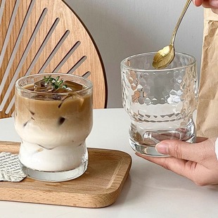 INS风高颜值玻璃杯女新款 水杯果汁杯 2025家用网红杯子咖啡杯夏季