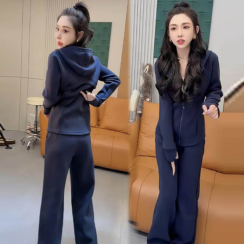 JOYIASS大码连帽卫衣宽松阔腿裤两件套女2025秋冬新款宽松休闲运