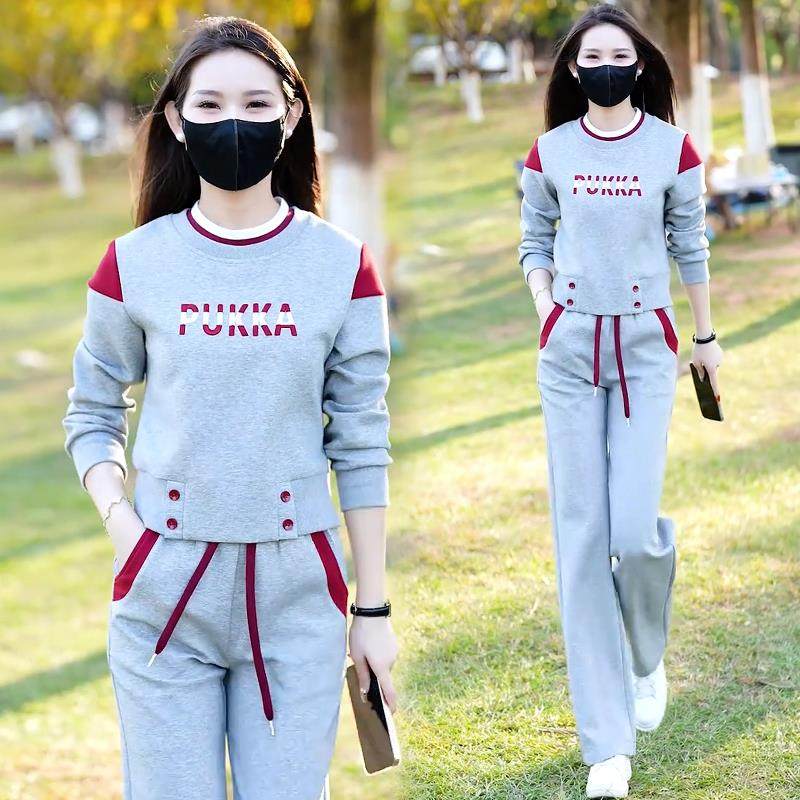 JOYIASS时尚休闲运动服套装女2025秋季新款小个子卫衣简约风阔腿