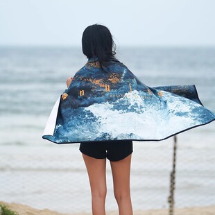 NuJune速干沙滩巾防晒披肩裹裙男女游泳浴巾便携旅游运动大沙滩巾