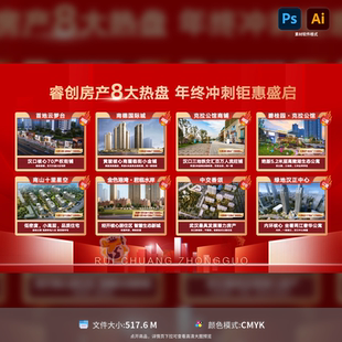 8大价值热盘热销主画面广告展板海报房地产八大理由PSDAI模板素材