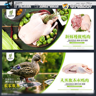 鸭肉酱农家广告设计禽工艺饭店宣传单包装 土养殖卤PSD模板素材