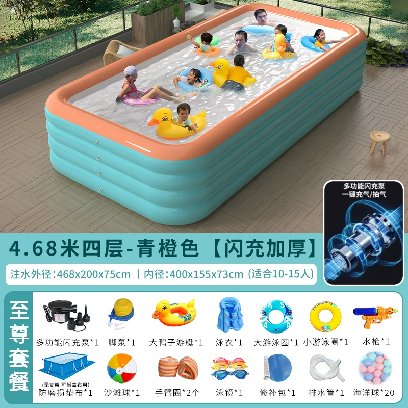 inflating travel swimming pool, increased thickness