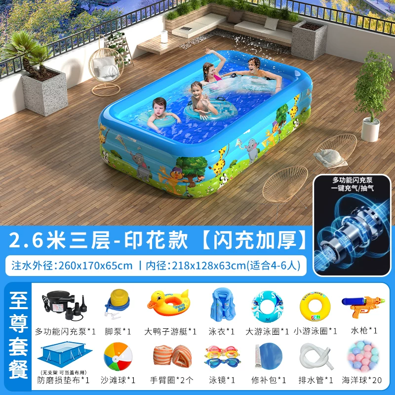 inflating travel swimming pool, increased thickness