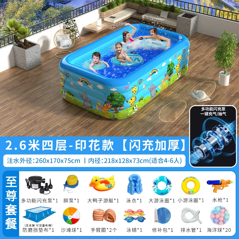 inflating travel swimming pool, increased thickness