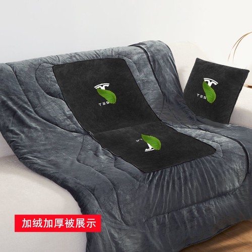 适用Tesla特斯拉Model3/y/s/x汽车车内抱枕空调被子两用装饰用品