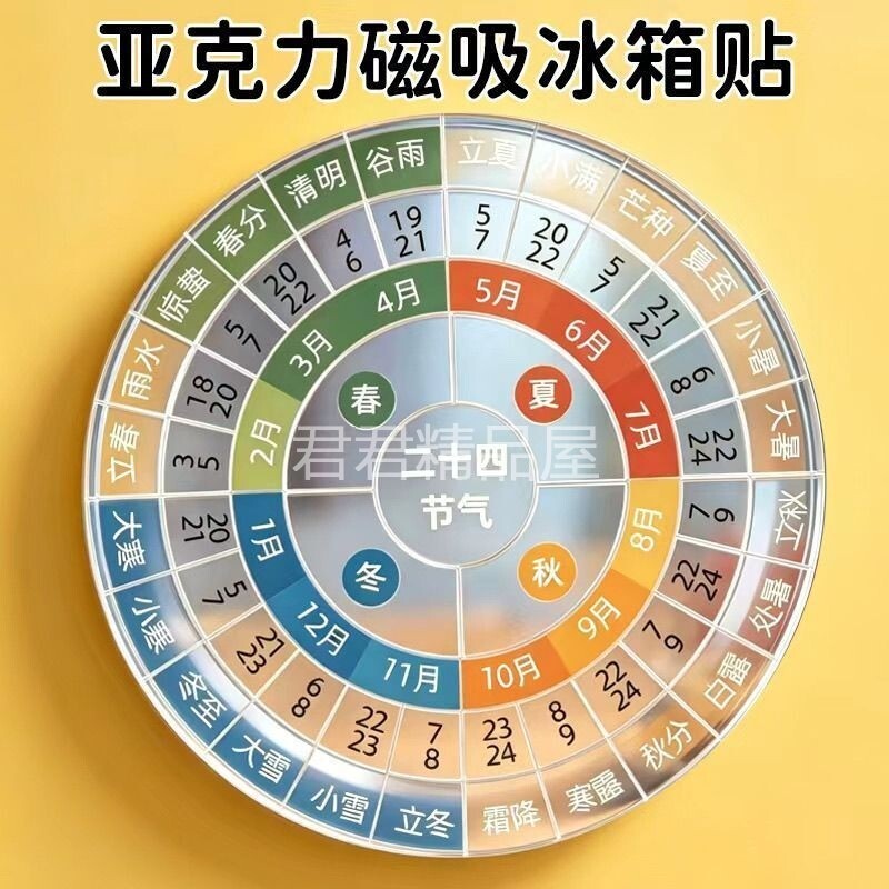 二十四节气冰箱贴亚克力磁吸贴