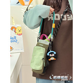 ins撞色工装 风斜挎小包包 潮搭手机包男女学生出游户外运动水杯包