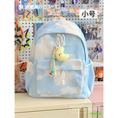 叽哩呱啦原创扎染小清新书包女韩版 小众初高中生大容量双肩包背包