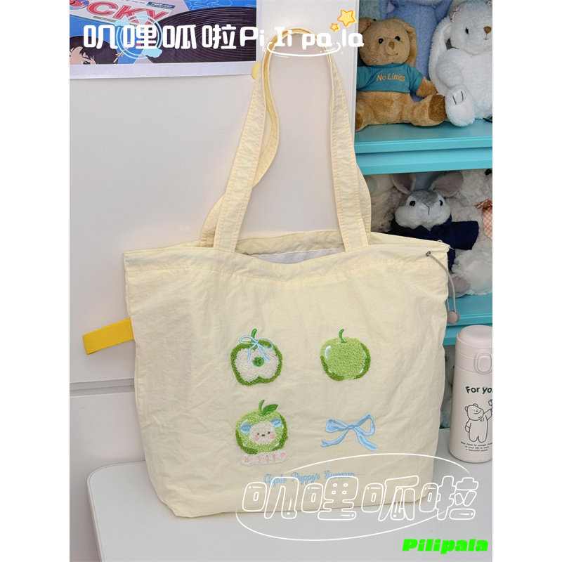 韩版ins可爱百搭单肩包帆布袋 大容量学生上课通勤休闲托特包包女