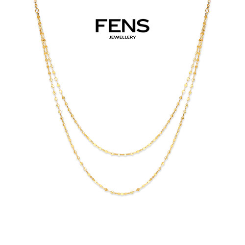 FENS珠宝18K金闪片双层链