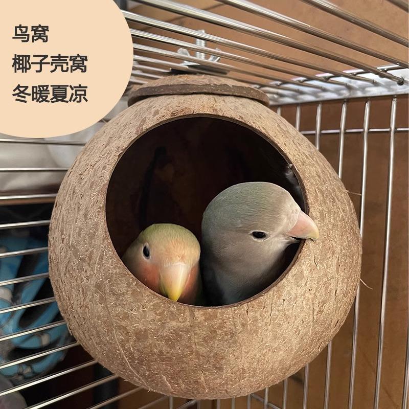 鸟窝鹦鹉睡窝透气天然椰壳鸟巢玄凤虎皮珍珠鸟窝夏季椰子壳睡觉窝