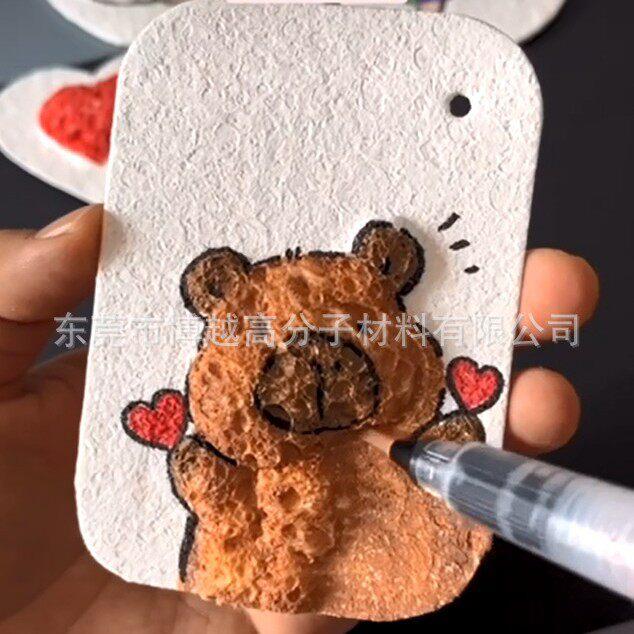 家用海绵擦儿童DIY创意吸水捏捏乐玩具压缩木浆棉发泡肌理画纸