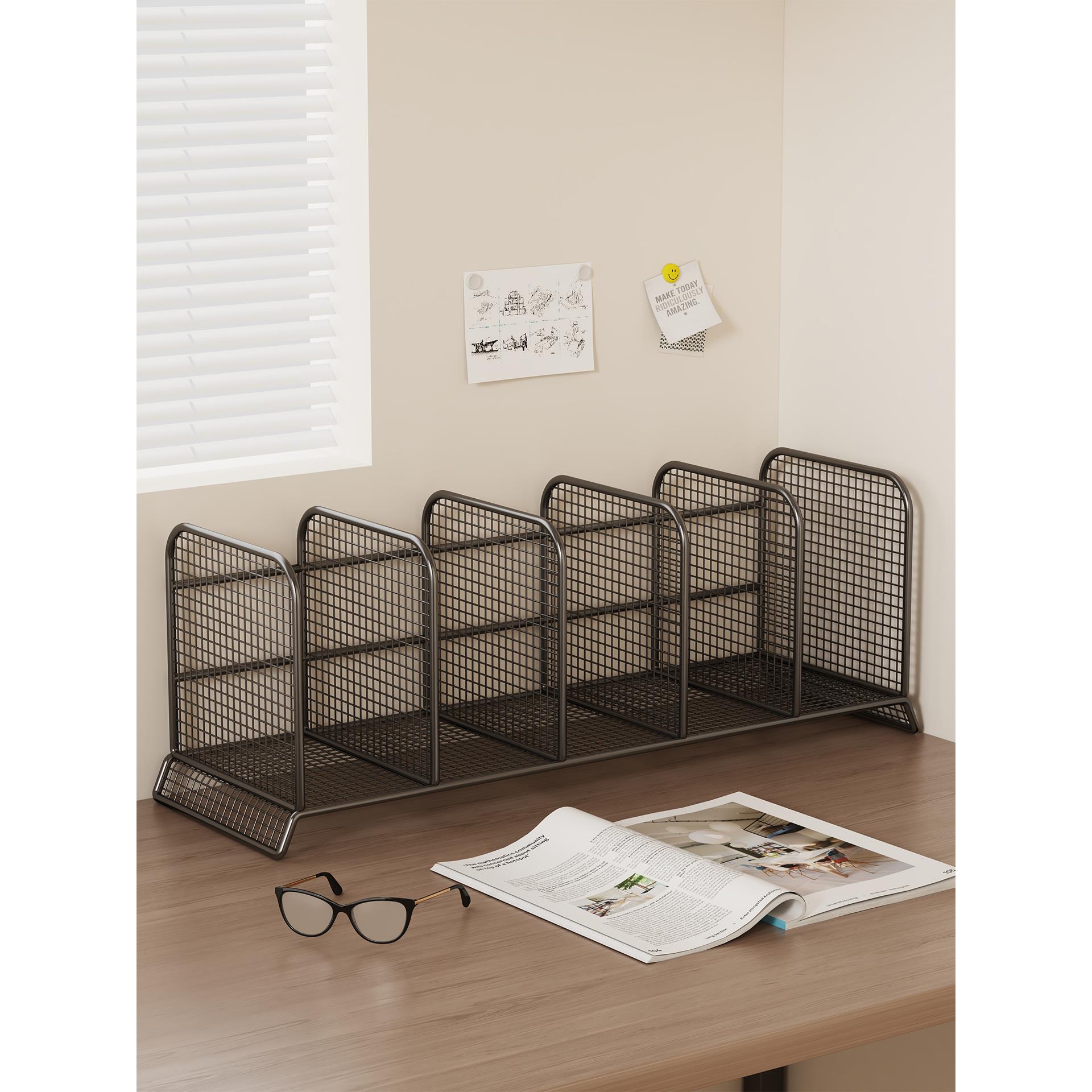 金属文件架办公桌置物架文件收纳架文件框分层文件置物架办公室桌面收纳架办公文件置物架办公用品文件放置架